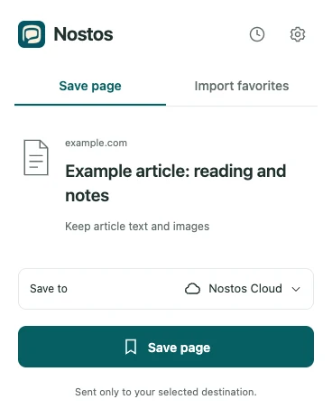 Nostos extension save controls